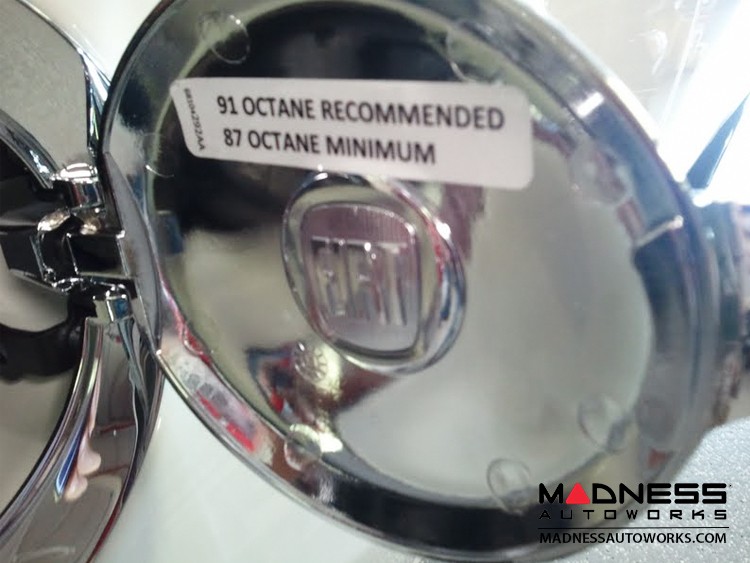 FIAT 500 Fuel Door Chrome w/ ABARTH Scorpion Logo Genuine FIAT